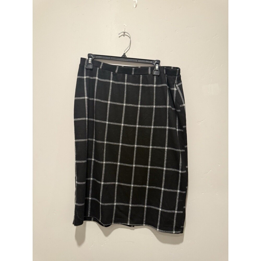 PerSeption Concept Black White Plaid Skirt XL